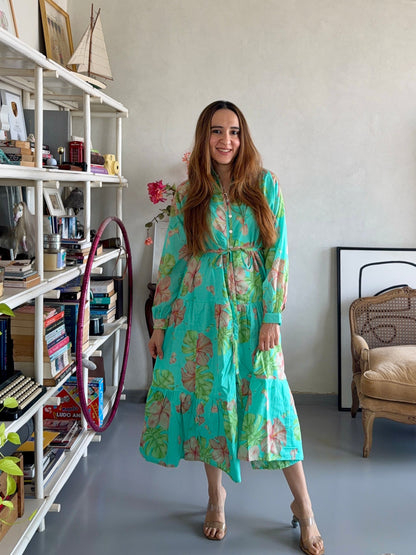 Maldivian summer full sleeves market dress