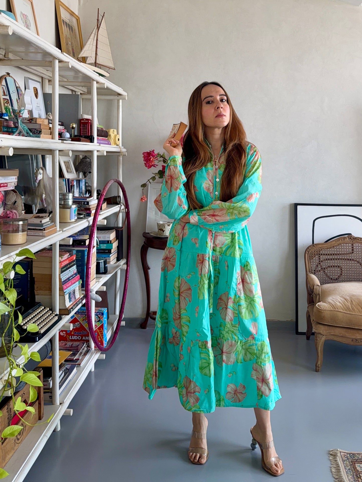 Maldivian summer full sleeves market dress
