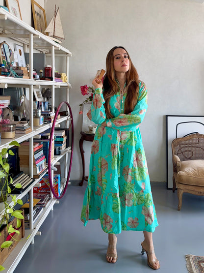 Maldivian summer full sleeves market dress