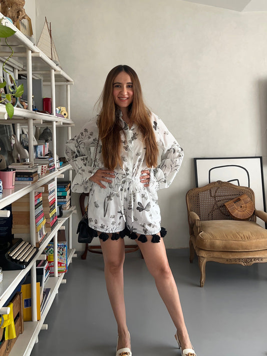 Monochrome Summer Shorts Set