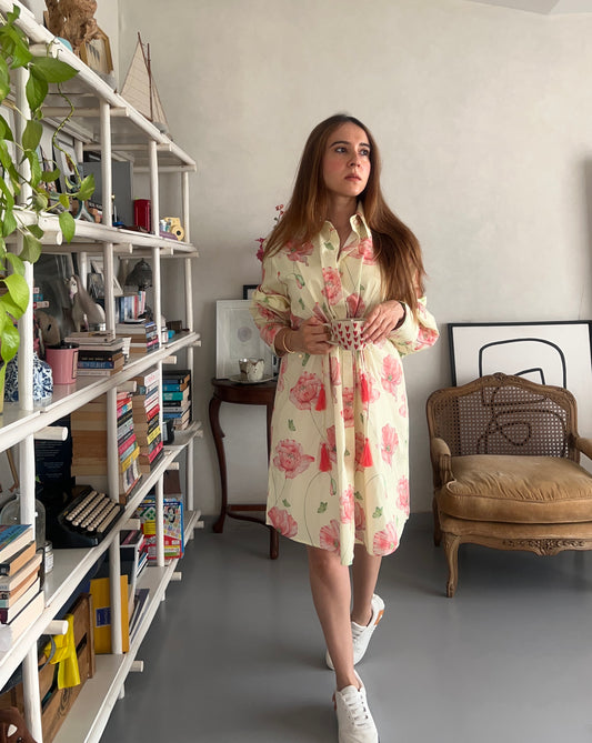 SEA OF POPPIES SHIRT DRESS